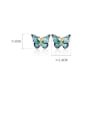 thumb 925 Sterling Silver With Gold Plated Cute Butterfly Stud Earrings 4