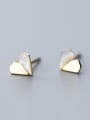 thumb 925 Sterling Silver With Shell Simplistic Heart Stud Earrings 3