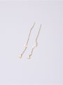 thumb Titanium With Gold Plated Simplistic Chain Threader Earrings 3