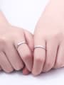 thumb 925 Sterling Silver With Cubic Zirconia Lovers Engagement Free Size Rings 2