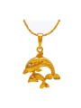 thumb Copper Alloy 24K Gold Plated Fashion Dolphin Necklace 0