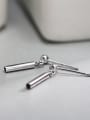 thumb Simple 925 Silver Short Bar Stud Earrings 1