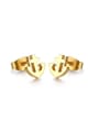 thumb All-match Gold Plated Anchor Shaped Titanium Stud Earrings 0