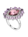 thumb Exaggerated Geometrical austrian Crystals Alloy Ring 2