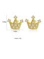 thumb 925 Sterling Silver With Cubic Zirconia Simplistic Crown Stud Earrings 4