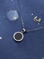 thumb 925 Sterling Silver With Platinum Plated Simplistic Round Necklaces 0