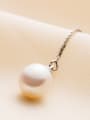 thumb Round Freshwater Pearl Drop threader earring 2