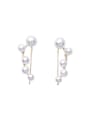 thumb Alloy Artificial Pearls Symmetrical  stud Earring 0