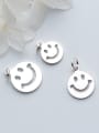thumb 925 Sterling Silver With Silver Plated Cute Face smile Charms 1
