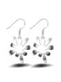 thumb Christmas Gist Flowers Shaped White Gold Plated Drop Earrings 0