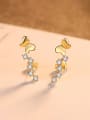 thumb 925 Sterling Silver With Cubic Zirconia Simplistic Butterfly Stud Earrings 3