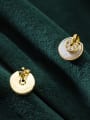 thumb 925 Sterling Silver With Gold Plated Classic Round Stud Earrings 2