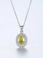 thumb 925 Sterling Silver With Cubic Zirconia  Delicate Oval Necklaces 2
