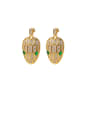 thumb Copper With Cubic Zirconia  Simplistic Oval Drop Earrings 0