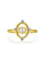thumb Natural Blue Moonstone Opening Ring with 14k Gold Plated 0