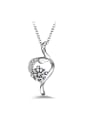 thumb Fashion Hollow Heart Cubic Zirconias Pendant Copper Necklace 1