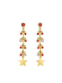 thumb Fashion Cubic Crystals Little Star Copper Drop Earrings 0