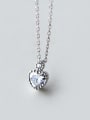 thumb Fashion Heart Shaped Zircon S925 Silver Necklace 0
