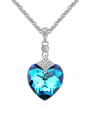 thumb Fashion Shiny Heart austrian Crystal Pendant Alloy Necklace 2