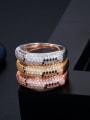 thumb Copper With  Cubic Zirconia  Delicate Round Band Rings 1