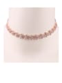 thumb Copper With  Cubic Zirconia  Plated Delicate Flower Chokers  Necklace 0