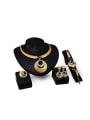 thumb Alloy Imitation-gold Plated Ethnic style Hollow Circle Lacquer Four Pieces CZ Jewelry Set 0