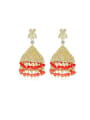 thumb Copper With Gold Plated Luxury Irregular Chandelier Earrings 0