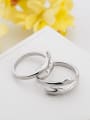 thumb 925 Sterling Silver With White Glossy  Simplistic Hands folded Lovers Free Size  Rings 3