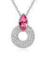 thumb Simple Hollow Round Pendant austrian Crystal Alloy Necklace 3