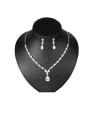 thumb Copper With  Cubic Zirconia  Classic Water Drop Earrings And Necklaces 2 Piece Jewelry Set 1