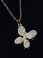 thumb Exquisite 18K Gold Plated Butterfly Shaped Zircon Necklace 1