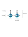thumb 925 Sterling Silver With Platinum Plated Simplistic  Blue Planet Stud Earrings 3