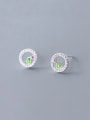 thumb 925 Sterling Silver With Silver Plated Cute Round Bird Stud Earrings 0