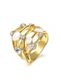 thumb High-grade 18K Gold Geometric Shaped Shell Ring 0