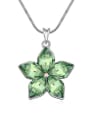 thumb Simple austrian Crystals Flowery Pendant Alloy Necklace 1