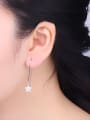 thumb Simple Little Hollow Round Shiny Zirconias 925 Silver Line Earrings 1