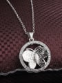 thumb Delicate Platinum Plated Butterfly Shaped Zircon Necklace 1