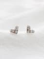 thumb Tiny Heart Cubic Zircon Silver Stud Earrings 0