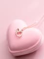 thumb S925 Silver Necklace female fashion fashion Diamond Heart Necklace sweet temperament short chain D4317 female clavicle 2