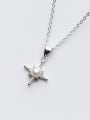thumb Temperament Star Shaped Artificial Pearl S925 Silver Necklace 0