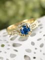 thumb Women Blue Round Shaped Zircon Ring 2