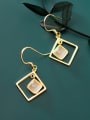 thumb 925 Sterling Silver With Gold Plated Simplistic Geometric Hook Earrings 3