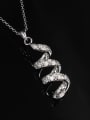 thumb Fashion Spiral Design Platinum Plated Zircon Necklace 2