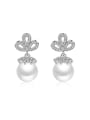 thumb Fashion Shiny Cubic Zirconias Imitation Pearl Stud Earrings 0