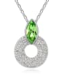 thumb Simple Hollow Round Pendant austrian Crystal Alloy Necklace 2
