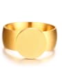 thumb All-match Gold Plated Round Shaped Matte Finished Ring 1