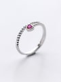 thumb Creative Double Layer Design Heart Shaped Zircon Silver Ring 0