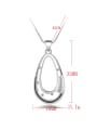 thumb Simple Cubic Zirconias Hollow Water Drop shaped Pendant Copper Necklace 2