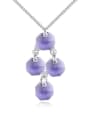 thumb Simple Cubic austrian Crystals Pendant Alloy Necklace 2