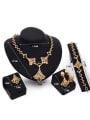 thumb Alloy Imitation-gold Plated Vintage style Rhinestones Fan-shaped Four Pieces Jewelry Set 2